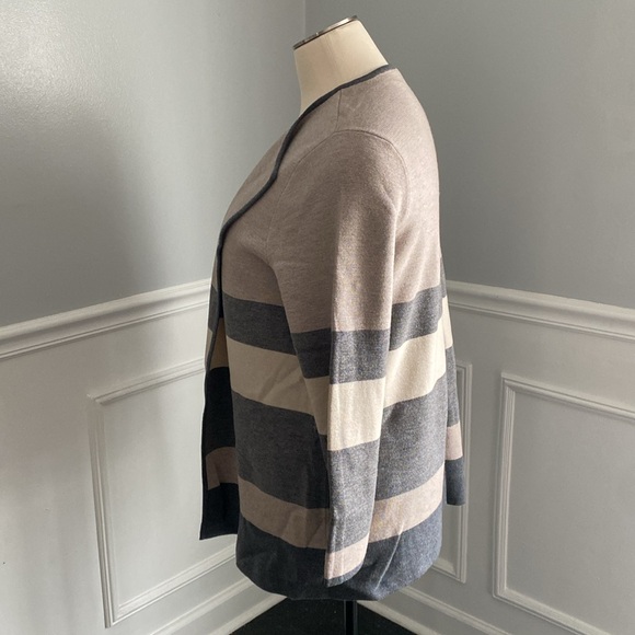 Talbots Pure Merino Wool Striped Cardigan - Picture 5 of 6